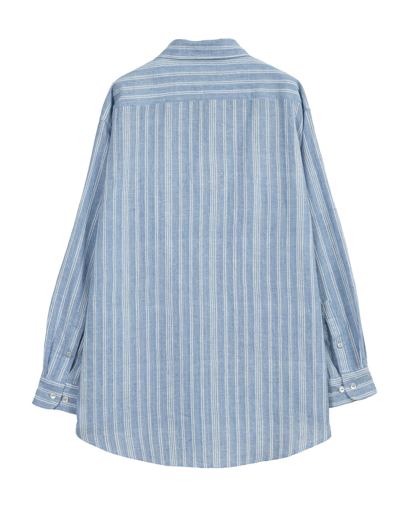 Ivy Oxford Shirt Blue Pinstripe