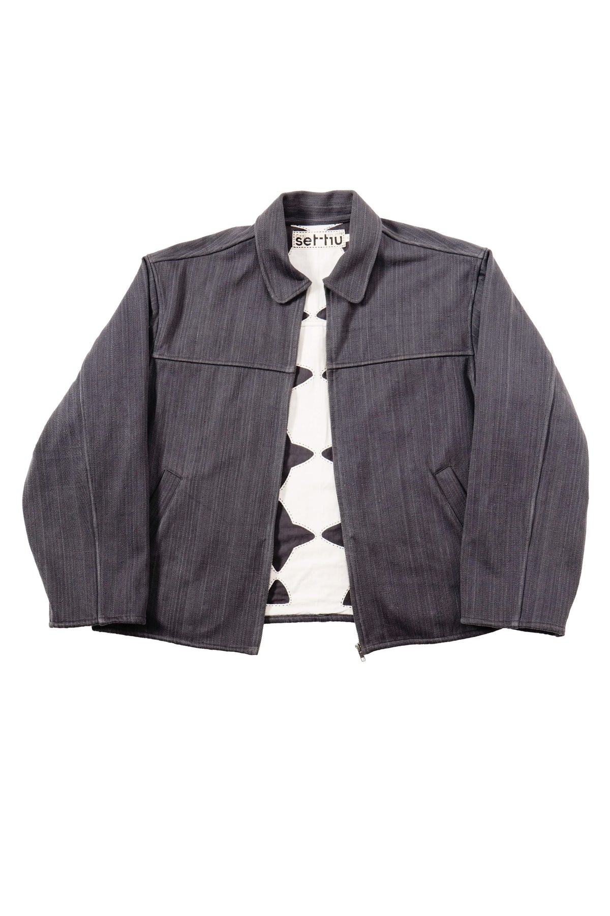 Quilted Black Diamond Trucker Jacket