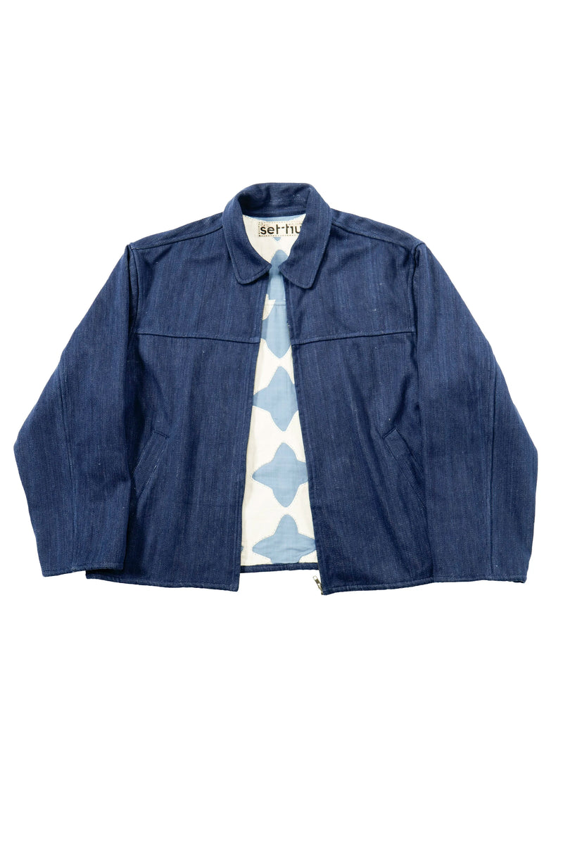 Quilted Black Diamond Trucker Jacket